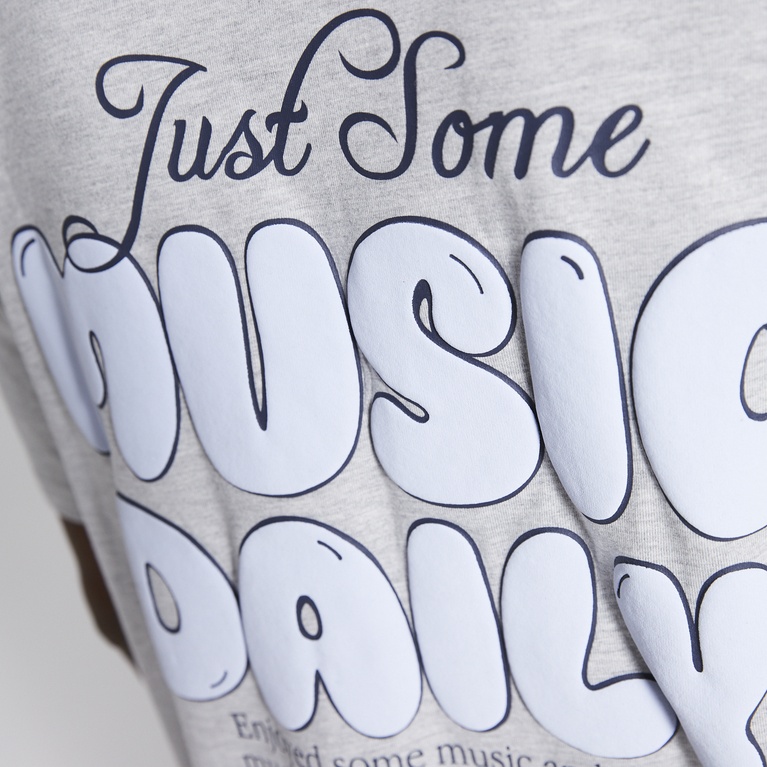 Printed tee "West" Light greymelange